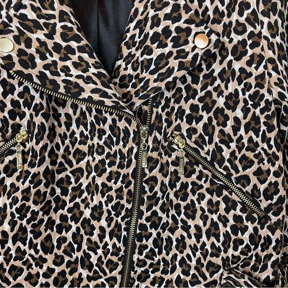 Bianca Nygard Leopard Print Moto Jacket Size 10 - Picture 5 of 10